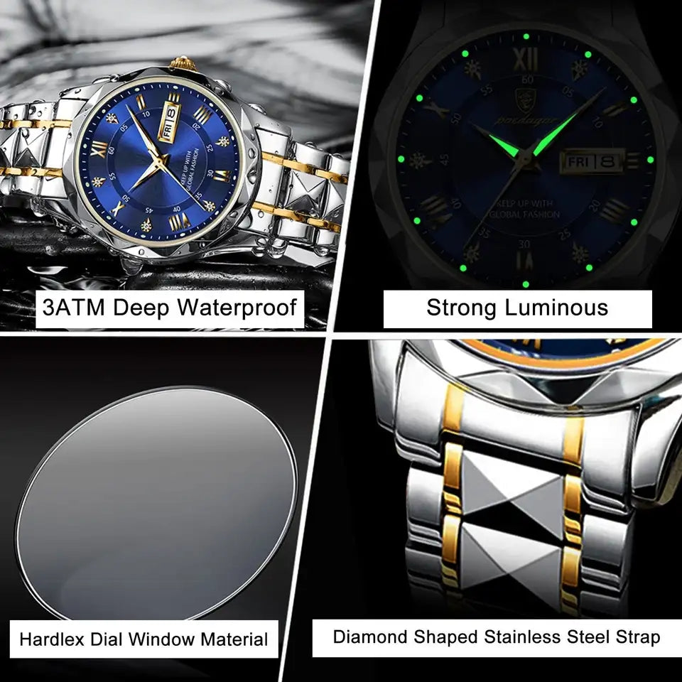 Branded Stainless Steel Business Quartz Watch