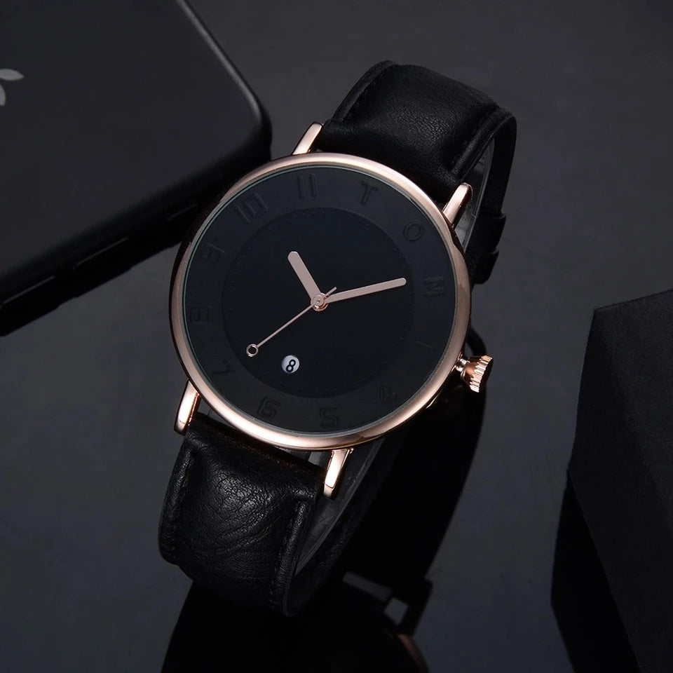 Tomi Brand Slim Luxury Leather Strap Wrist Watch TM107