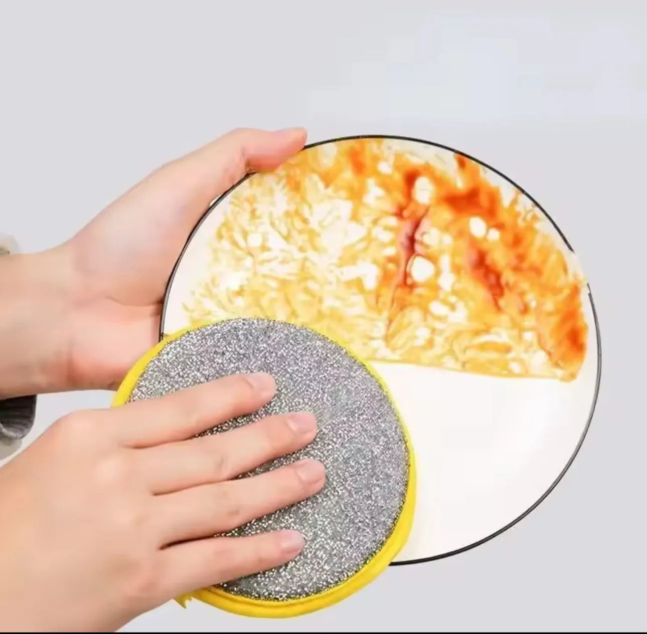Double Side Dishwashing Sponge Round Kitchen Cleaning Pad for Dishes, Pans & Pots, Kitchen Tools