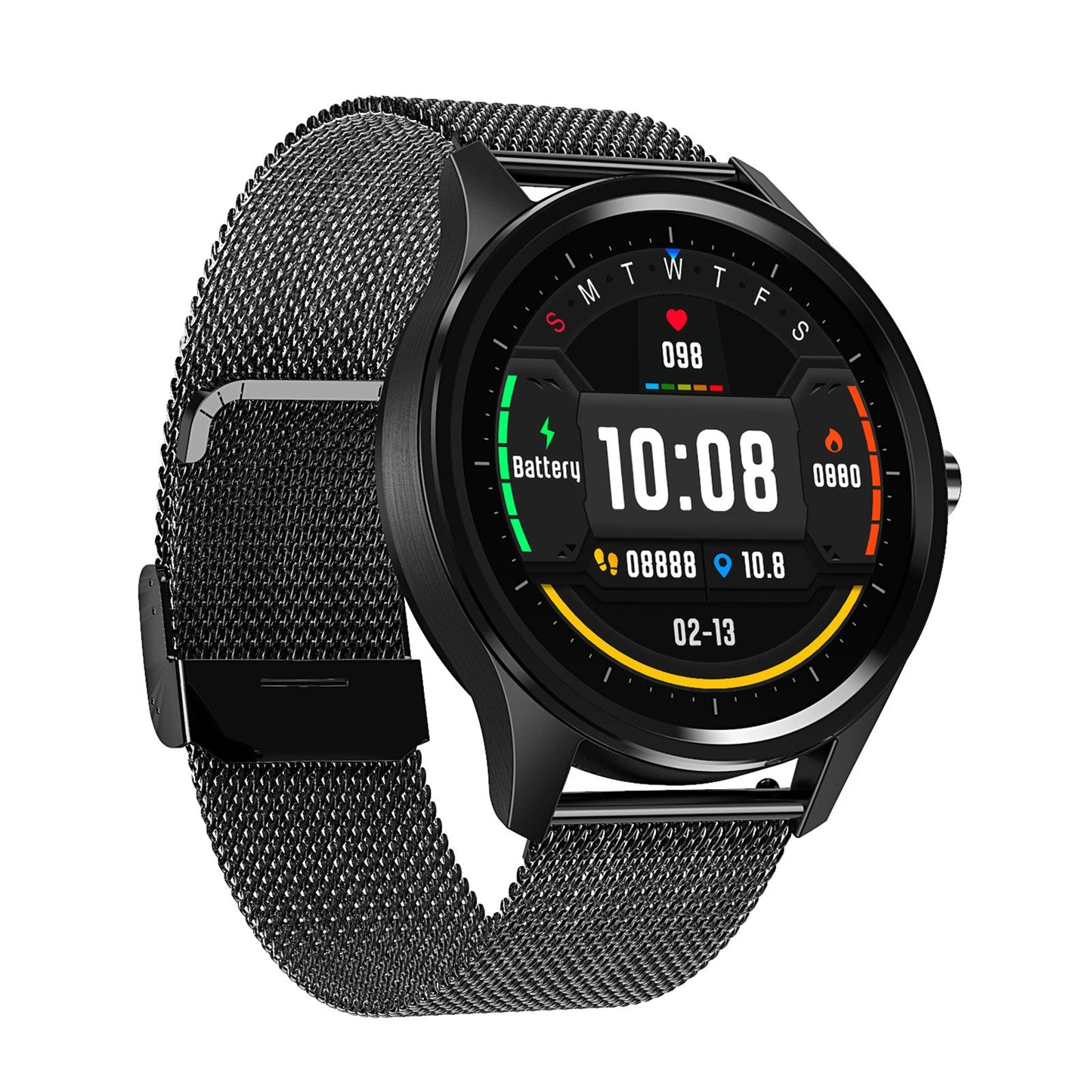SmartWatch Full Touch Round Screen Heart Rate Fitness Tracker