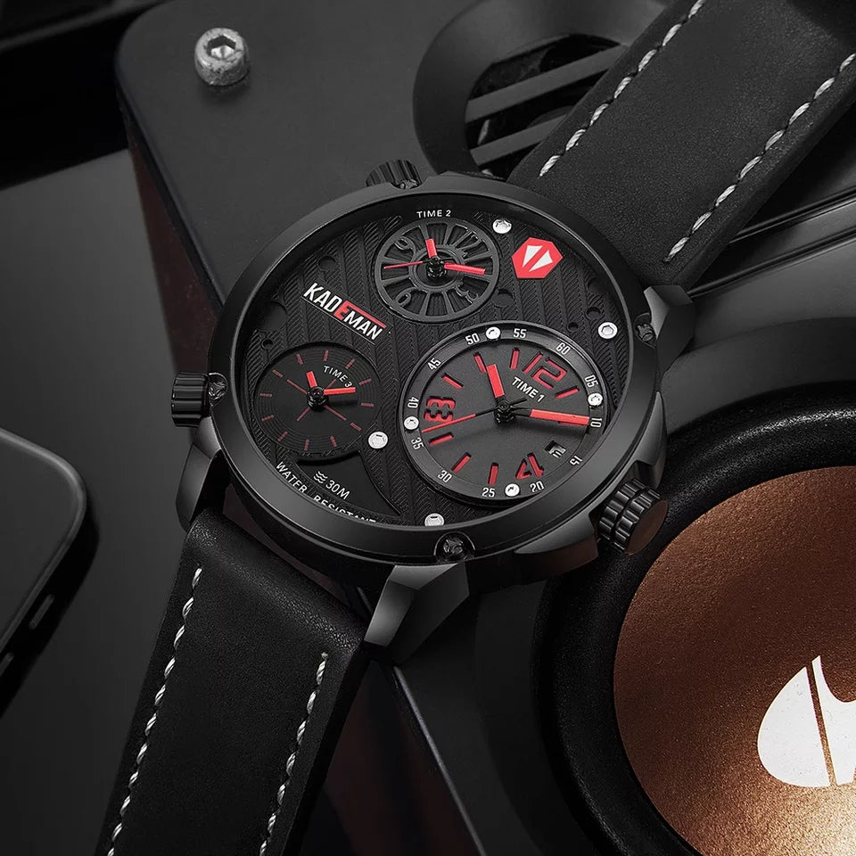 Kademan Analog Digital 3-Time zone watch (3 Time Watch)