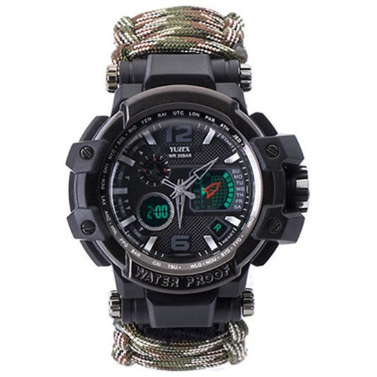 Yuzex Survival Watch, 6 in 1 Paracord Bracelet Compass Watch