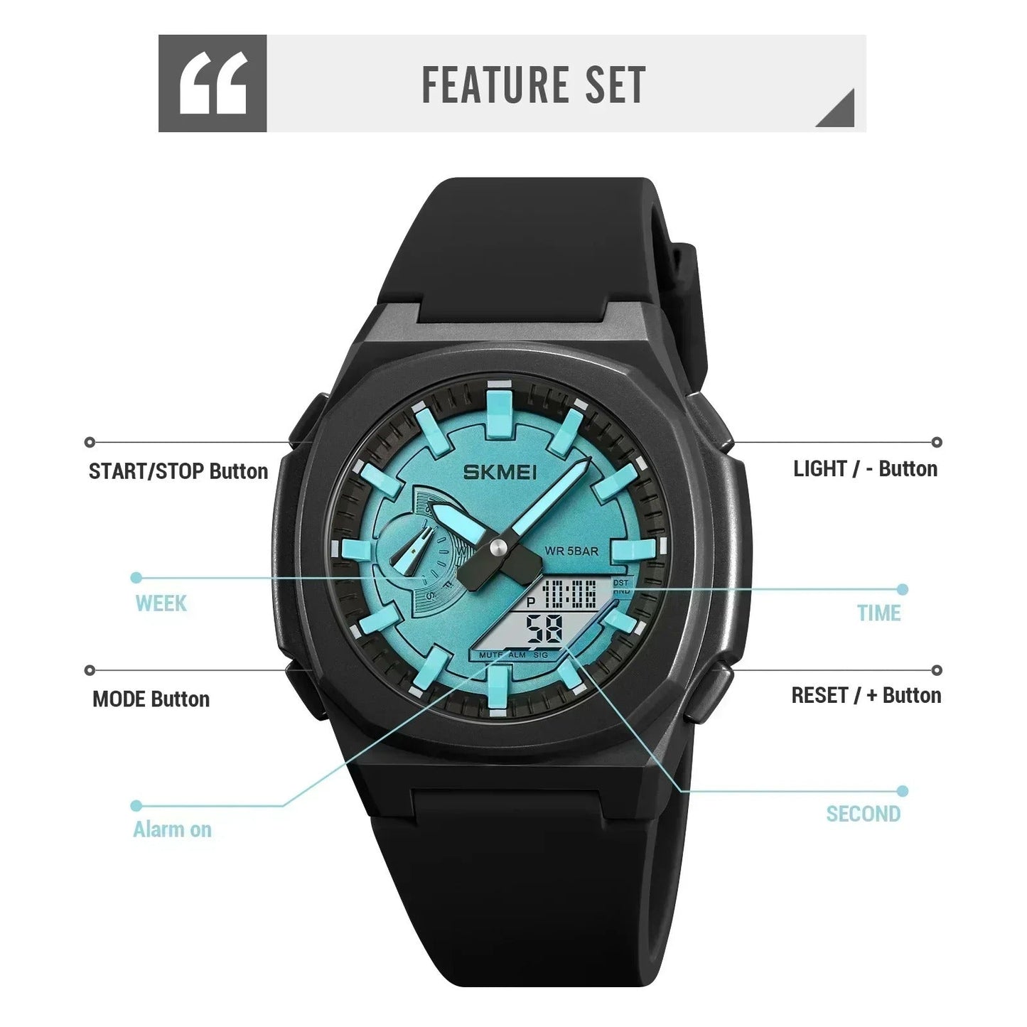 SKMEI 2049 Business Luxury Analog Quartz Digital Watch